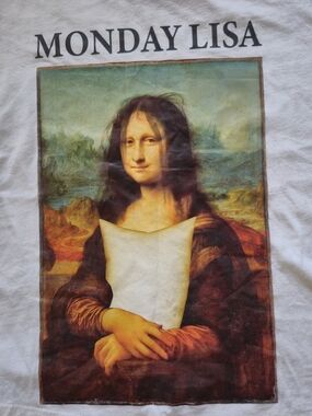 Monday Lisa White Graphic Art Print T-Shirt